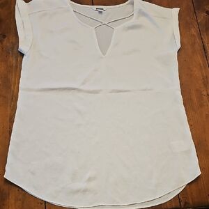 Express White Women's Blouse with Keyhole Neckline
